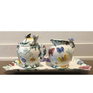 Flowers inc Balloons creamer and sugar set